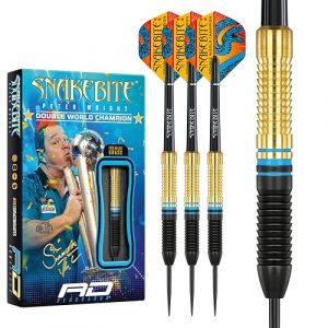 RED DRAGON Peter Wright Snakebite World Champion 2022 Jeu de fléchettes en laiton 21 g, bleu