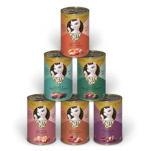 KITTY Cat Pat&eacute; Mix 2, 6 x 400 g, nourriture humide pour chat dans un paquet d'essai, nourriture pour chat sans c&eacute;r&eacute;ales avec taurine, huile de saumon et moule aux orles vertes, aliment complet &agrave; haute