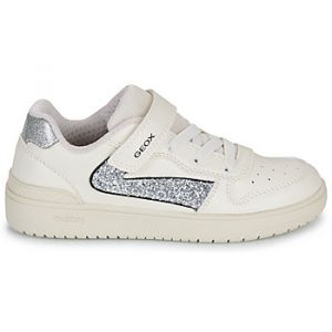 Geox J WASHIBA Girl A Basket, Lt Ivory/Silver, 28 EU
