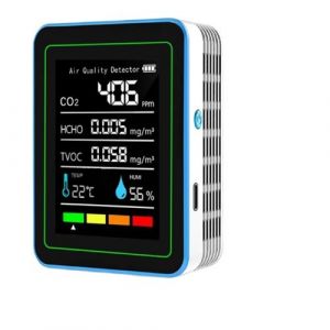 LINFE D&eacute;tecteur de qualit&eacute; de l'air 5 en 1, d&eacute;tection de dioxyde de carbone, surveillance de la temp&eacute;rature et de l'humidit&eacute;, g&eacute;n&eacute;rateur de CO2 - Style 2