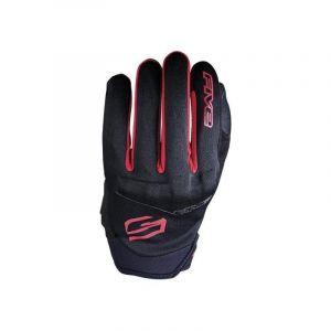 Five Gants cuir/textile Globe Evo noir/rouge- XS