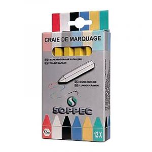 Soppec Craie de marquage boîte avec 12 un.en jaune sans emballage papier