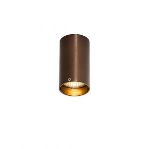 Qazqa Tuba - Spot plafond, plafonnier - 1 lumière - Ø 5.6 cm - Bronze - Moderne - éclairage intérieur - Salon I Chambre I Cuisine I Salle à manger