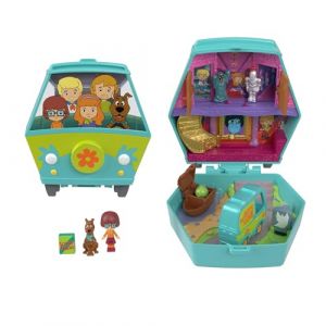 Polly Pocket Mini-coffret Scooby-Doo en forme de Mystery Machine avec mini-figurines de Scooby et Velma Dinkley, JKC85