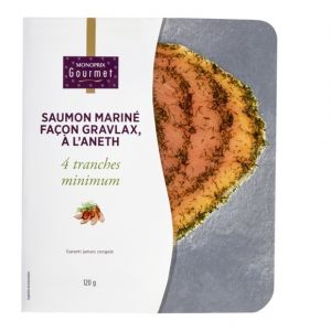 Monoprix gourmet Saumon mariné façon gravlax, à l'aneth