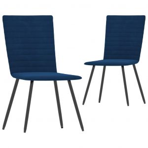 Image de VidaXL Chaises de Salle à Manger Velours Bleu 2 pcs