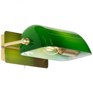 Qazqa Banker - Applique murale - 1 lumière - l 26.8 cm - Vert - Classique/Antique, Rétro - éclairage intérieur - Salon i Chambre i Cuisine i Salle