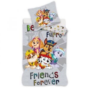 Pat Patrouille Forever - Parure de Lit B&eacute;b&eacute; Coton, Housse de couette 100x135 cm, Taie d&rsquo;oreiller 40x60 cm