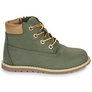 Timberland Boots enfant POKEY PINE MID LACE UP WITH ZIP Vert - Taille 27,30
