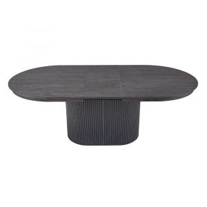 Table extensible VAGOS – 180-220 cm – Forme ovale – Coloris brun foncé – Style Design