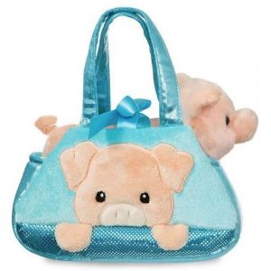 Aurora Doudou Fancy Pal cochon 20,5 cm bleu/rose