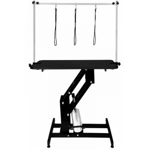 Monster shop Table Noire de Toilettage Hydraulique avec Plateau Noir