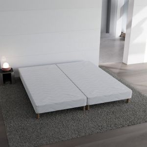 Elite Mattress - First Sommier 140x200 (2x70x200) Tapissier Gris