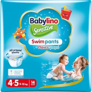 Babylino Sensitive SwimPants, Pannolini Mare e Piscina, Taglia 4/5 (9-15kg), 14 Unità