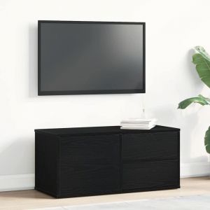 VidaXL Meuble tv avec tiroir Noir 80 x 34 x 35.5 cm Bois d'ing&eacute;nierie
