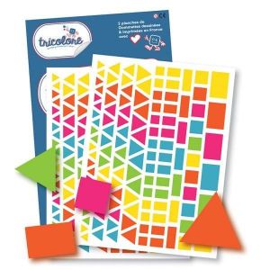 Image de Gommettes formes géométriques - Rectangle - Triangle - 244 pièces