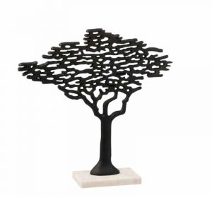 Statue Déco "Arbre Sur Pied" 38cm Noir Prix