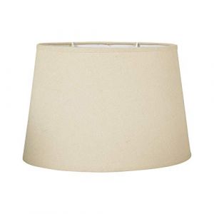 Ostaria Abat-jour - Ovale - Ocre - Imitation lin - Base 31 cm - Culot E27