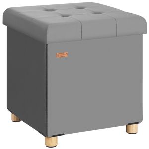 Pouf Anthracite Velours 42x38x38cm pliable