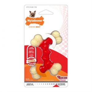 Jouet pour chien Nylabone E treme Chew Double Bacon Taille M Nylon Thermoplastique