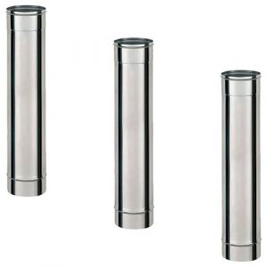 Monmobilierdesign Lot de 3 TI1000 Conduit simple paroi pour bois fioul longueur 100 cm Ø110