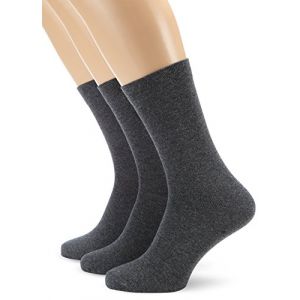 NUR DER Socken Ohne Gummi 3er Pack - mittelgraumel. - Gr&ouml;&szlig;e 39-42