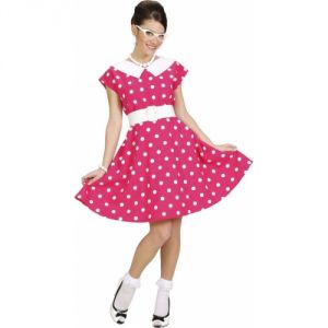 Déguisement robe rose à pois années 50 femme