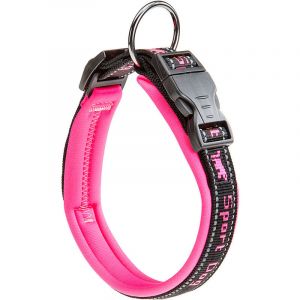 Ferplast SPORT DOG C Collier pour chiens avec rembourrage soft. Diff&eacute;rentes mesures et couleurs fluo.. Variante C25/65 - Mesures: A: 55&divide;65 cm - B: 25 mm - Fuchsia