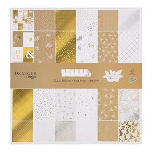 Toga Set de papiers imprimés blanc & or x6