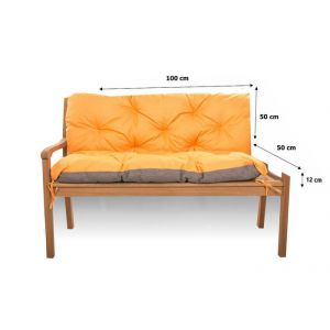 Coussin pour banc de jardin 100x50x50cm, coussin de banc de jardin Orange, coussin de balançoire, coussin de jardin, coussin de banc extérieur