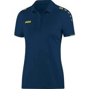 Jako Polo Femme Classico 36 bleu nuit/jaune citron