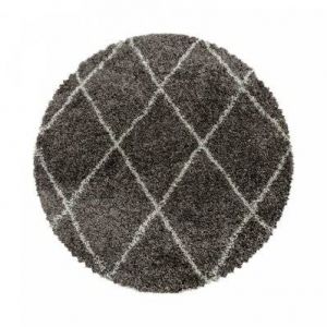 BERBERE - Tapis Rond de style berbère - Taupe et Ivoire 080 x 080 cm