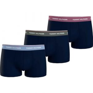 Tommy Hilfiger Homme Boxer Lot de 3 Slip Sous-Vêtement, Bleu (Well Water/Stonewash/Metro Mauve), S