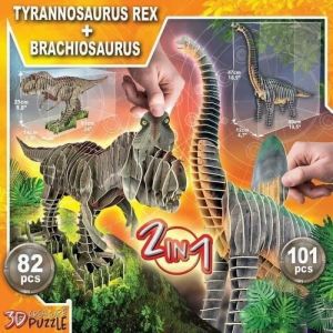 Image de Educa 2 IN 1 T-REX + BRACHIOSAURUS 3D CREATURE PUZZLE