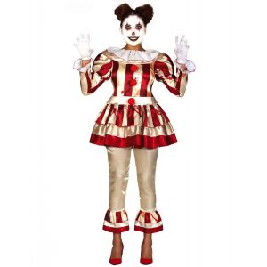 Image de Déguisement clown terrifiante rouge et blanc femme - Couleur Coloré - Taille S (34-36)