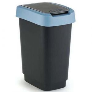 Poubelle pour les dechets swing Rotho Twist 10L noir/bleu foncé