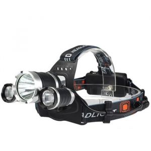 Lampe frontale étanche avec 3 LED rechargeables