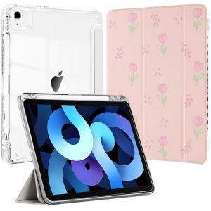 Coque Pour Ipad Air 11 Pouces (2024/2025) / Ipad Air 4/5 10,9 Pouces, Protection Avec Porte-Stylet - Motif Fleur - Efconnection