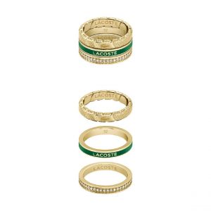 Image de Lacoste Bague Femme Trila - 2040282 Acier Doré, Vert