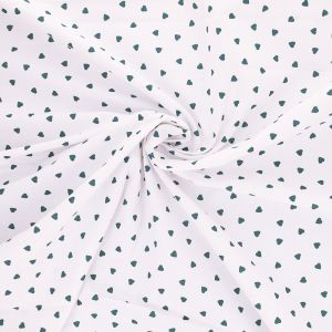 Tissu coton petits coeurs vendu par 50 cm(...) - 21 Bleu canard