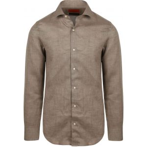 Suitable Chemise Lin Taupe Marron taille 38