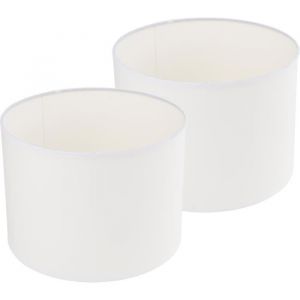 VBS Lot de 2 abat-jour WHITY blanc E14/E27 VBS Lot de 2 Abat-jourWHITY CYLINDRIQUE GROS blanc E27, 24x17cm