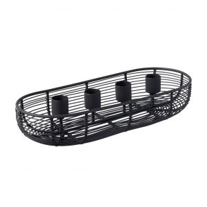Villeroy & Boch Black Xmas Couronne de l’Avent, 29 x 12 x 6 cm, décoration de Noël en métal, Noir