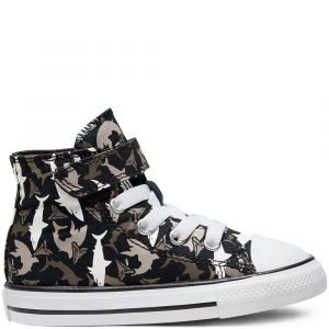 Image de Converse Chuck Taylor All Star Shark Bite Easy-On à tige montante pour Très petit enfant Black/University Red/White 18 (1 a 3 ans et demi)