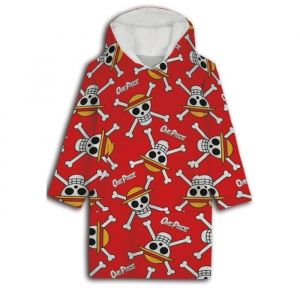 Aymax One Piece - Plaid Polaire Enfant, Couverture à manches et capuche 7 à 14 ans