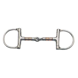 Weatherbeeta Mors à filet à anneaux en D articulés korsteel en acier inoxydable, cuivre et acier pour cheval Korsteel