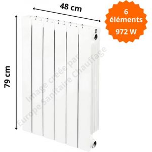 Global Radiatori - Radiateur aluminium vertical H.79 x 48 cm vip 700 Deville 972 w