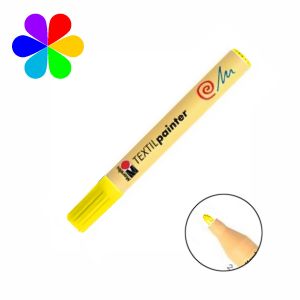 Marabu 011703019 - Marqueur pour tissu Textil Painter, jaune, pointe ogive 2-4 mm