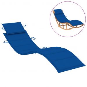 VidaXL Coussin de chaise longue Bleu royal 186x58x4 cm