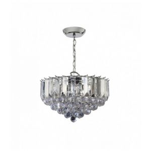 Endon Suspension Fargo, chrome et acrylique, 3 ampoules, 38 cm
